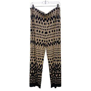 NWT Joseph Ribkoff Tan & Black Wide Leg Pants, Size 14